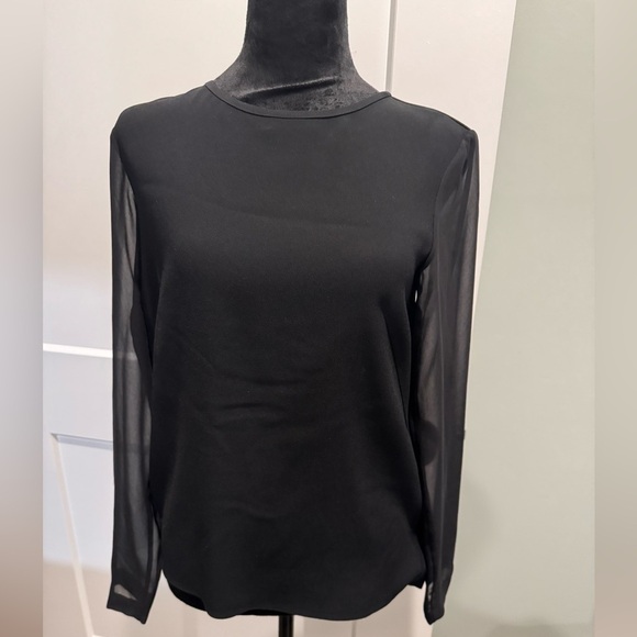 Rag & Bone part sheer long sleeve open back black - Picture 1 of 10